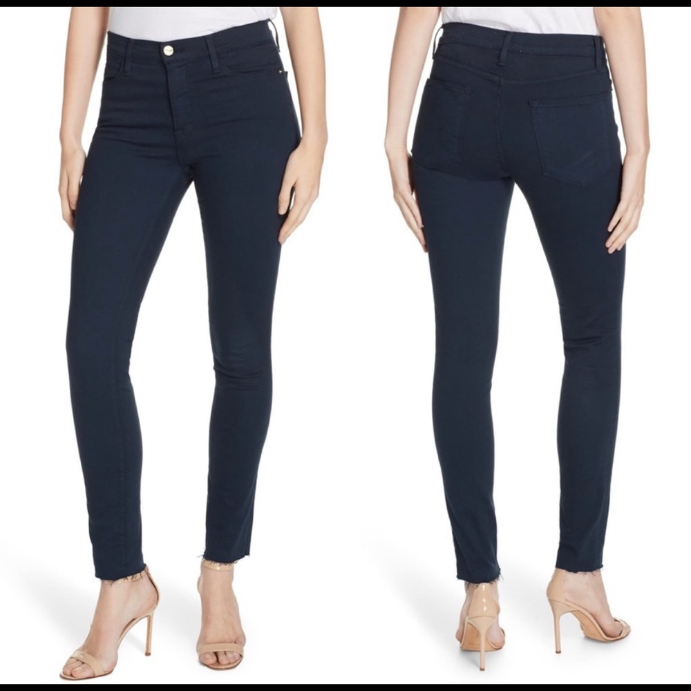 Frame | Le High Raw Hem Ankle Skinny Jeans